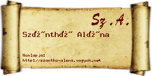 Szánthó Aléna névjegykártya